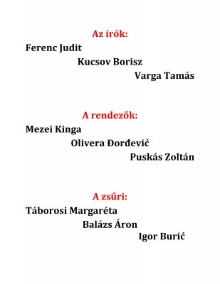 XVI. Vajdasági Magyar Drámaíró verseny